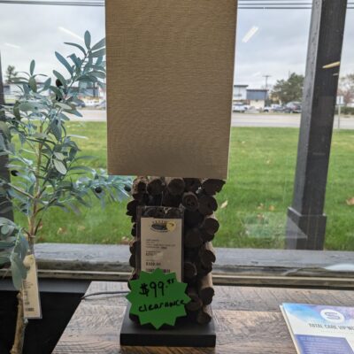 Teak Log Table Lamp