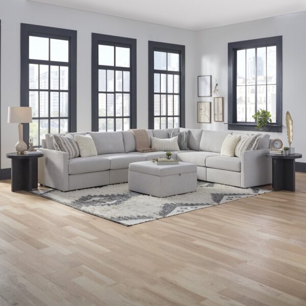 Flex 6-Seat Sectional with Narrow Arm and Storage Ottoman - Image 7