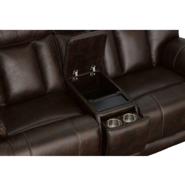 Clive Power Reclining Loveseat with Console, Power Headrests & Lumbar - Image 3