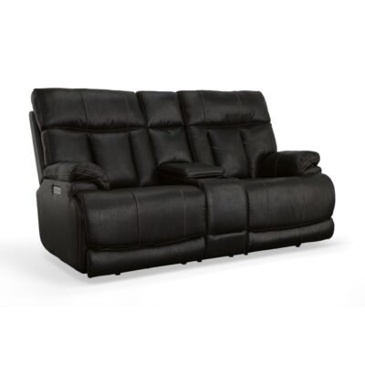 Clive Power Reclining Loveseat with Console, Power Headrests & Lumbar
