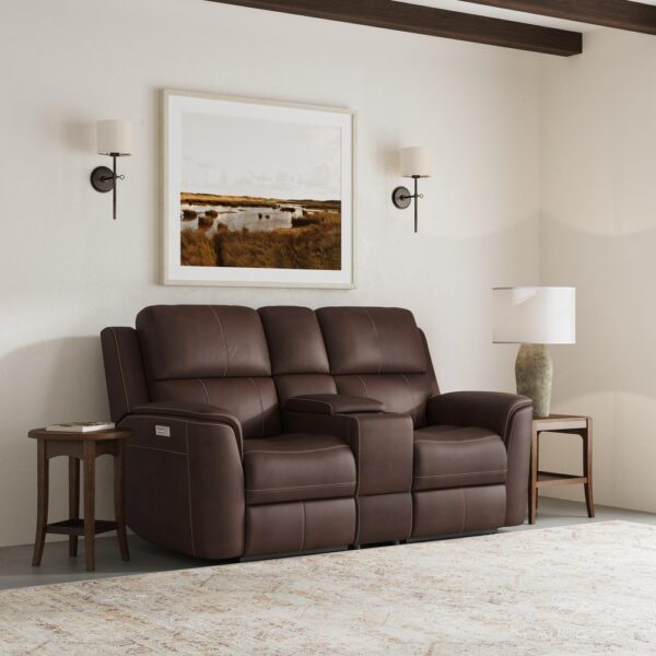 Henry Power Reclining Loveseat with Console & Power Headrests & Lumbar - Image 3