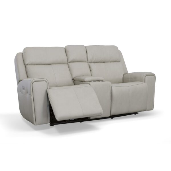 Barnett Power Reclining Loveseat with Console, Power Headrests & Lumbar - Image 2