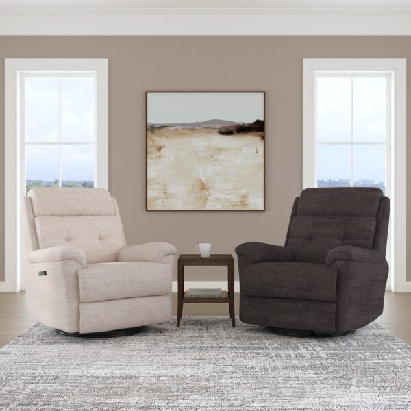 Sophisticated Perfect Match Power Swivel Gliding Recliner with Power Headrest & Lumbar - Image 5