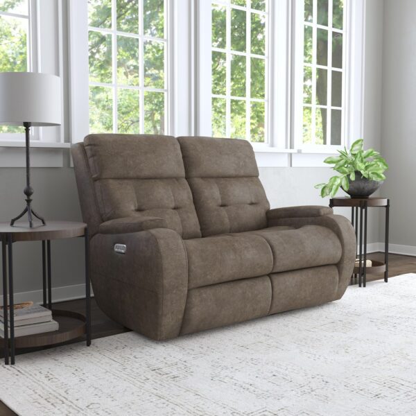 Strait Power Reclining Loveseat with Power Headrests - Image 3