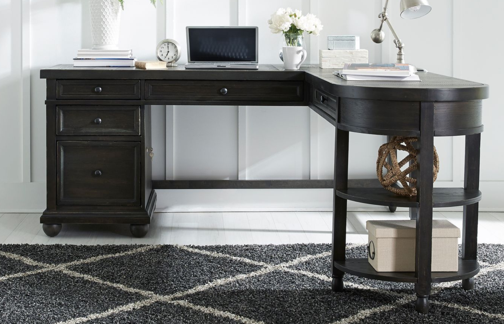 Opt L Shaped Desk Set - Liberty Furniture - April 2025